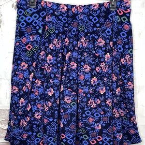 LuLaRoe Madison Womens Hand-Set Box Pleat Crepe Stretch Casual Flare Skirt 2XL